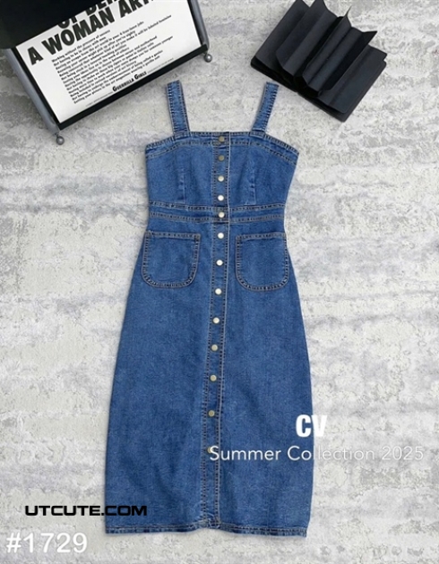 ĐẦM JEAN 2 DÂY 1729#