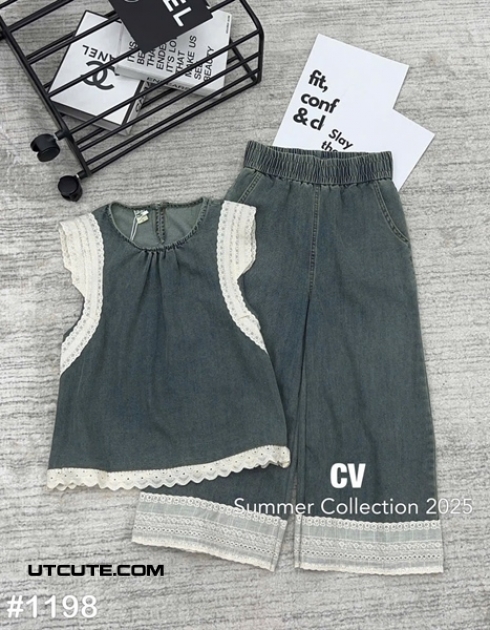SET ÁO JEAN + QUẦN XUÔNG 1198#