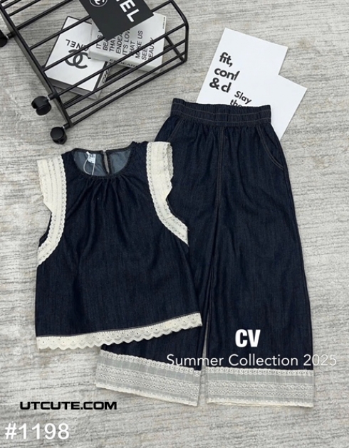 SET ÁO JEAN + QUẦN XUÔNG 1198#