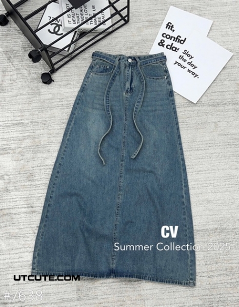 CHÂN VÁY JEAN DÀI 7638#