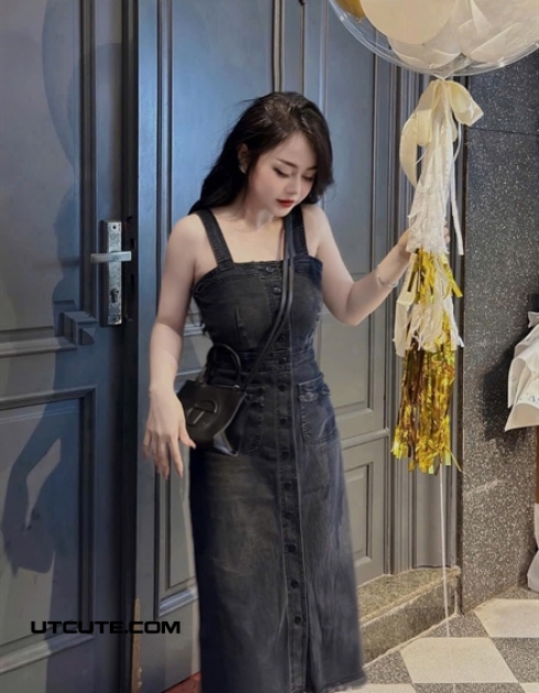 ĐẦM JEAN 2 DÂY 23039#