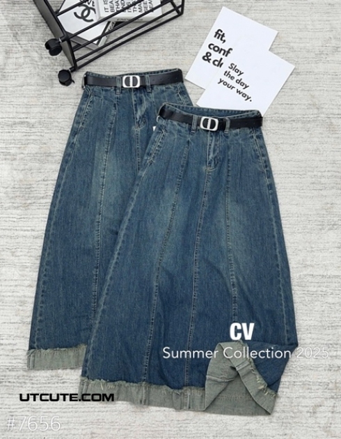CHÂN VÁY JEAN DÀI 7656#