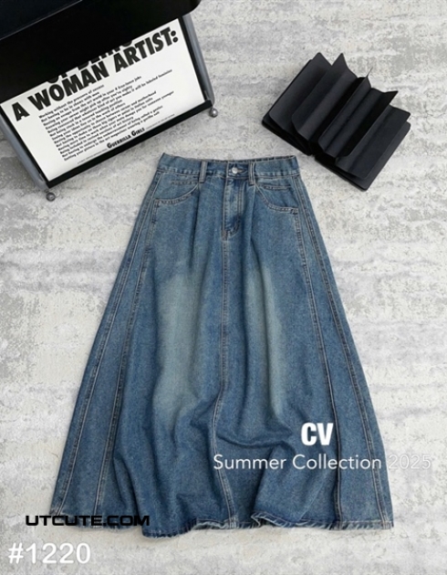 CHÂN VÁY JEAN DÀI 1220# FREE SIZE